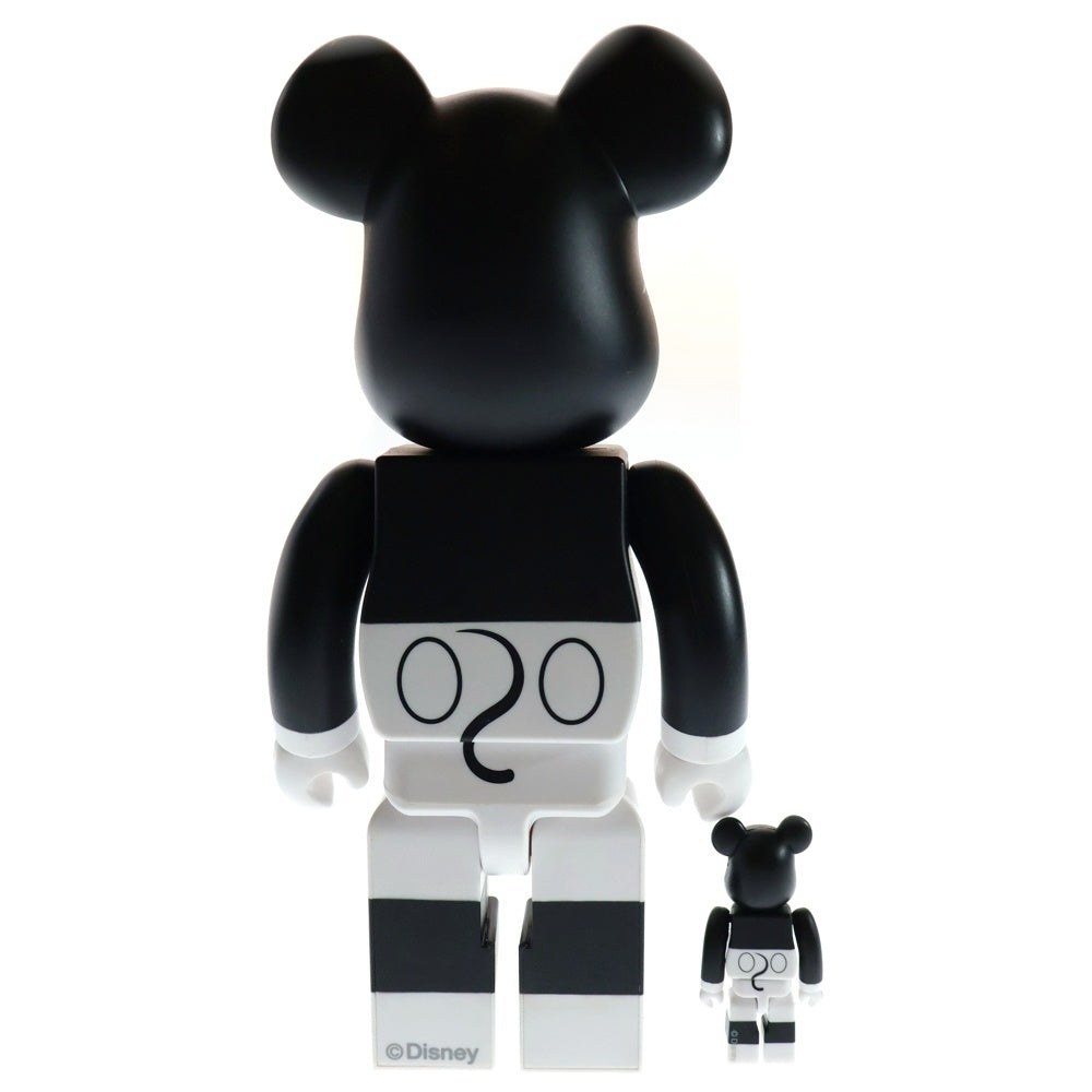 MEDICOM TOY(メディコムトイ) BE@RBRICK MICKEY MOUSE BLACK&WHITE ver 400%/100% ベアブリック ミッキー マウス ディズニー フィギュア 人形 ブラック/ホワイト