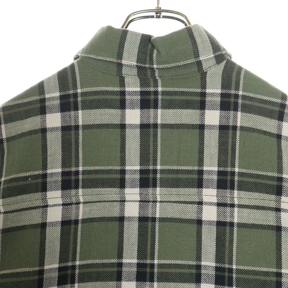 CHROME HEARTS(クロムハーツ) WORKN SHIRT JNKYRS PLD OLIVE ワーキン プライドチェックアームロゴプリント 中綿シャツジャケット グリーン