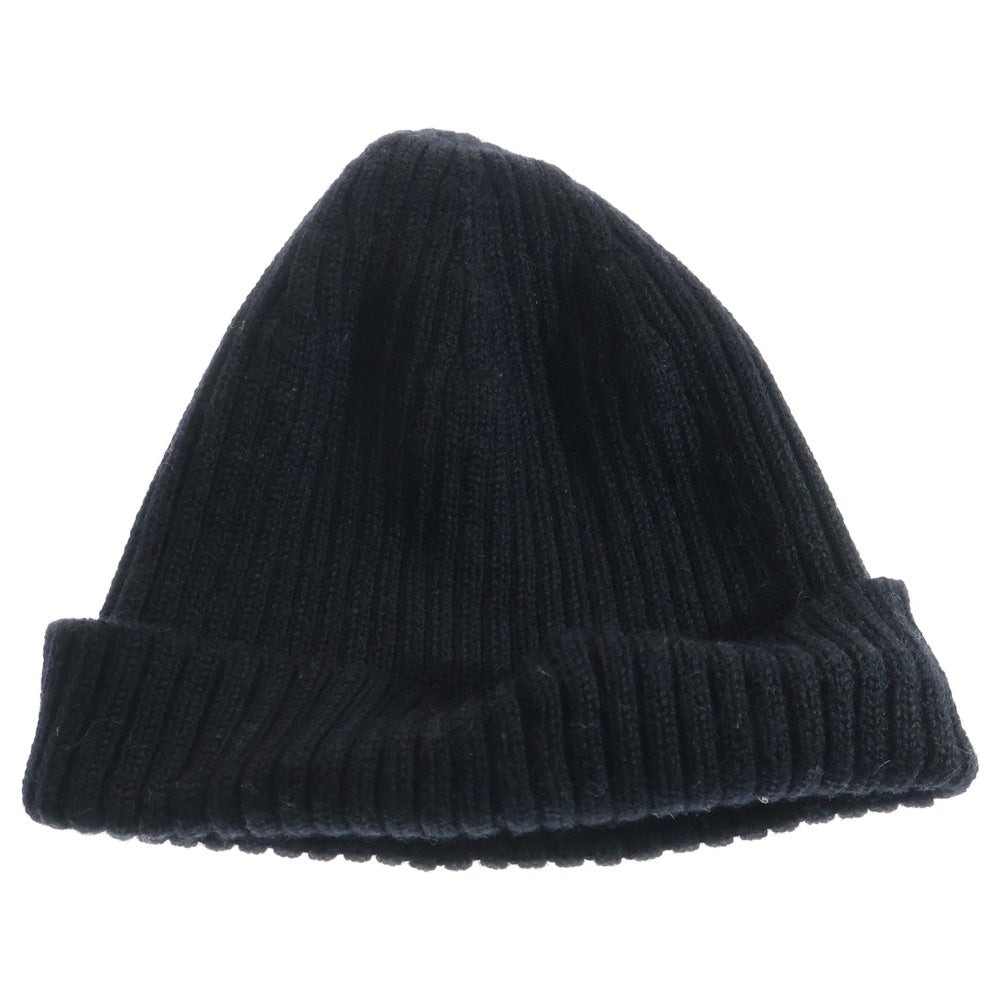 MAISON KITSUNE(メゾンキツネ) BOLD FOX HEAD BEANIE 刺繍ロゴ ビーニー ニット帽 MM06111KT1022 ブラック