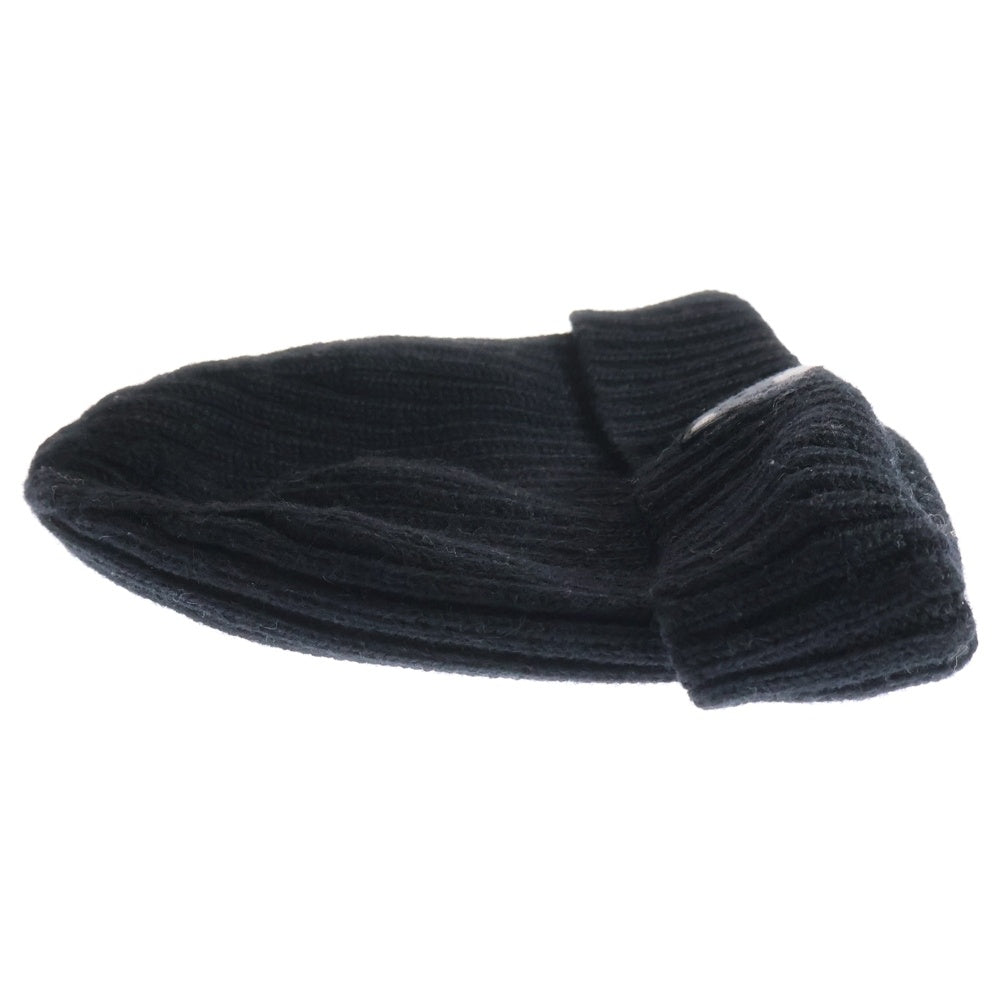 MAISON KITSUNE(メゾンキツネ) BOLD FOX HEAD BEANIE 刺繍ロゴ ビーニー ニット帽 MM06111KT1022 ブラック