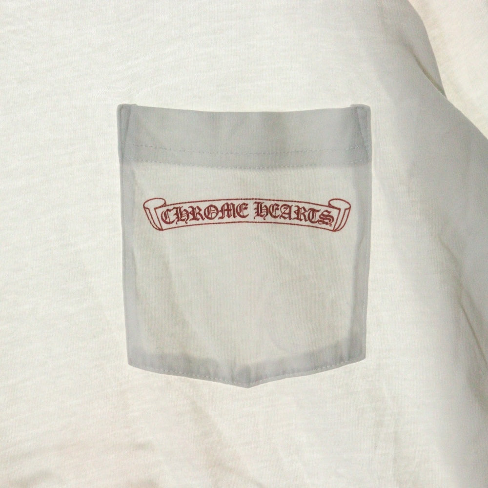 CHROME HEARTS(クロムハーツ) Horseshoe Tee L/S バックホースシュー アームフローラル 長袖Tシャツ カットソー ホワイト