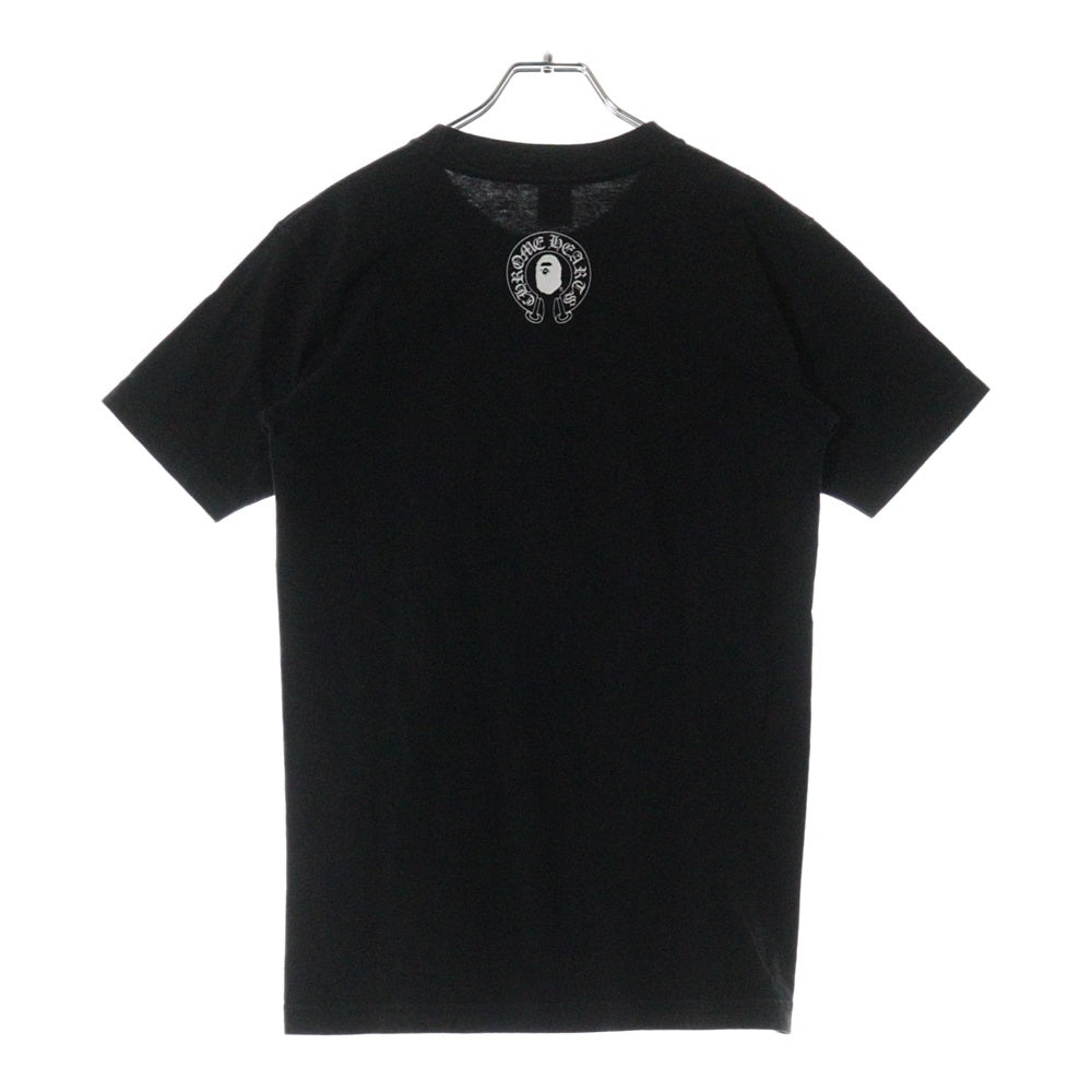 CHROME HEARTS(クロムハーツ) ×A BATHING APE BABY MILO TEE アベイジング エイプ コラボ フロント ホースシューロゴプリント クルーネック コットン 半袖Tシャツ カットソー ブラック