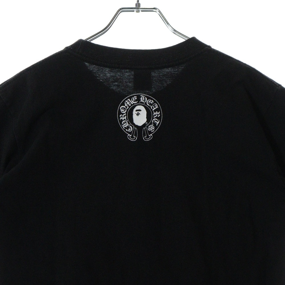 CHROME HEARTS(クロムハーツ) ×A BATHING APE BABY MILO TEE アベイジング エイプ コラボ フロント ホースシューロゴプリント クルーネック コットン 半袖Tシャツ カットソー ブラック