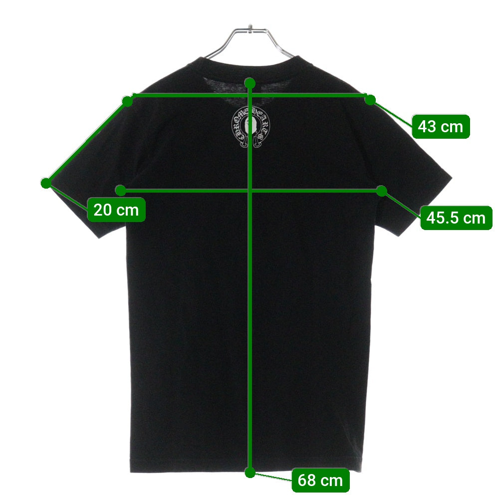 CHROME HEARTS(クロムハーツ) ×A BATHING APE BABY MILO TEE アベイジング エイプ コラボ フロント ホースシューロゴプリント クルーネック コットン 半袖Tシャツ カットソー ブラック