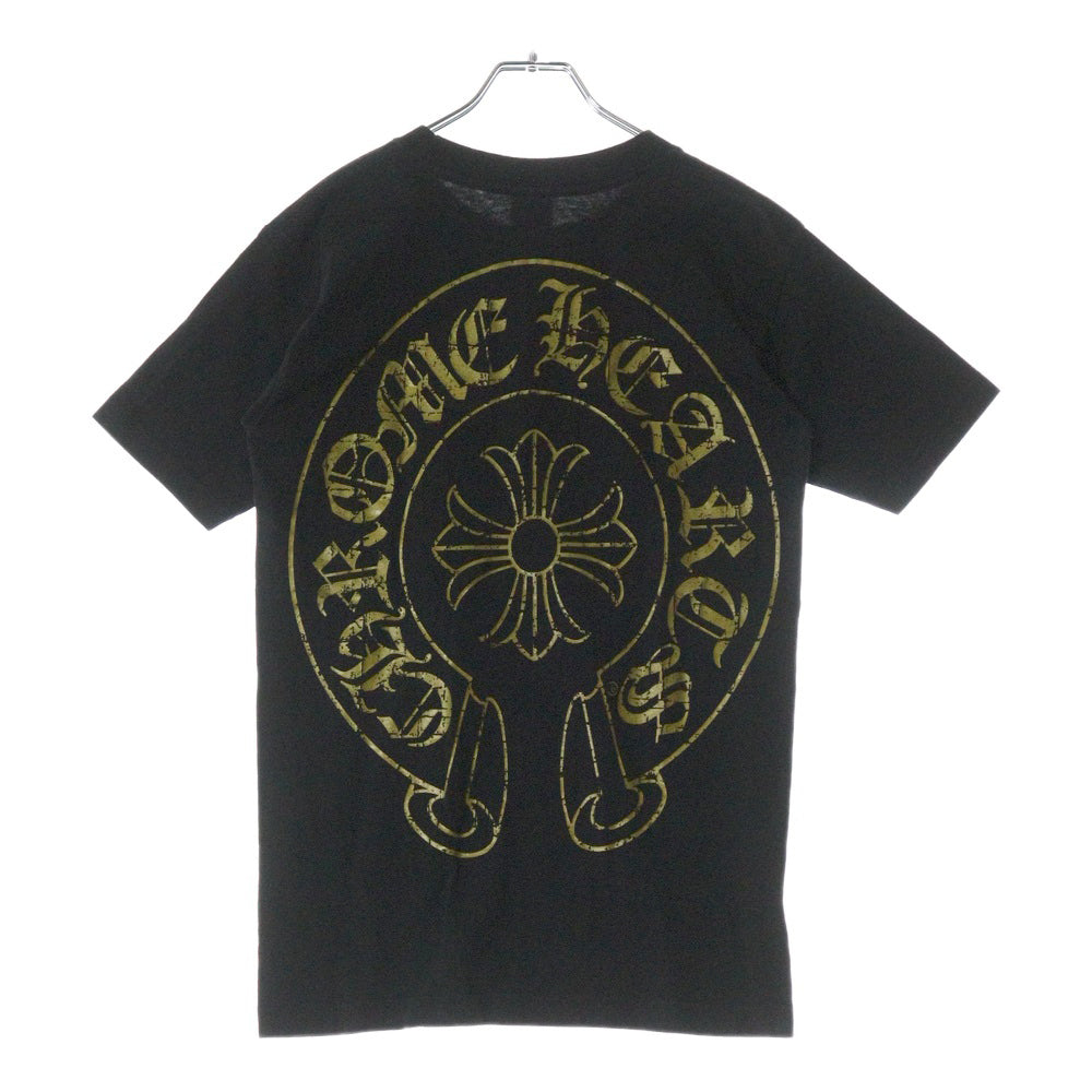 CHROME HEARTS(クロムハーツ) OLD CH PLS S/S TEE オールド CHプラスプリント半袖カットソー 半袖Tシャツ バックホースシュープリント ブラック