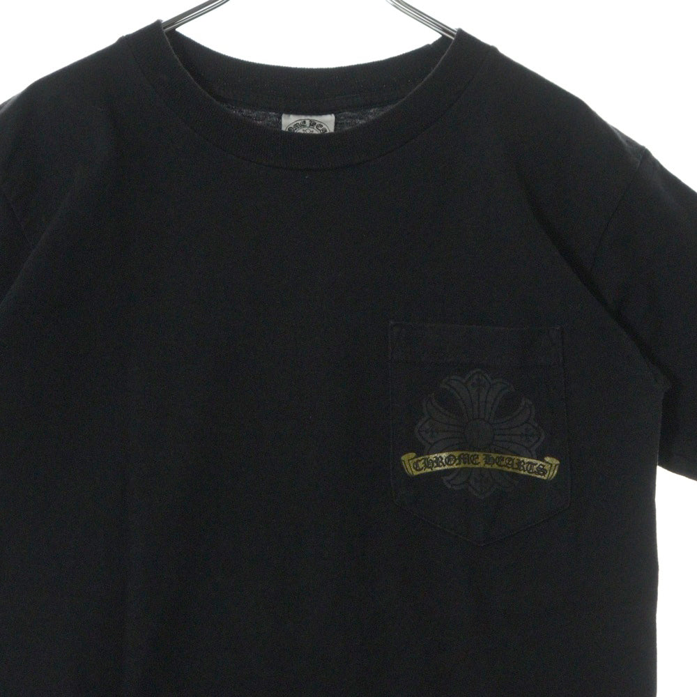 CHROME HEARTS(クロムハーツ) OLD CH PLS S/S TEE オールド CHプラスプリント半袖カットソー 半袖Tシャツ バックホースシュープリント ブラック