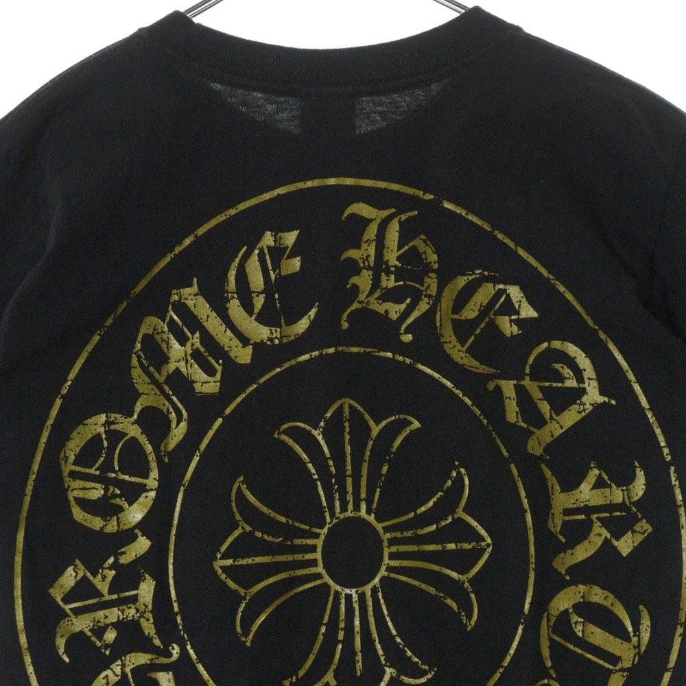 CHROME HEARTS(クロムハーツ) OLD CH PLS S/S TEE オールド CHプラスプリント半袖カットソー 半袖Tシャツ バックホースシュープリント ブラック