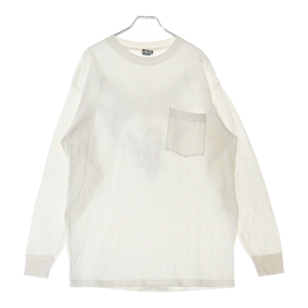CHROME HEARTS(クロムハーツ) CEM CRS L/S セメタリークロスプリント 長袖Tシャツ カットソー ホワイト