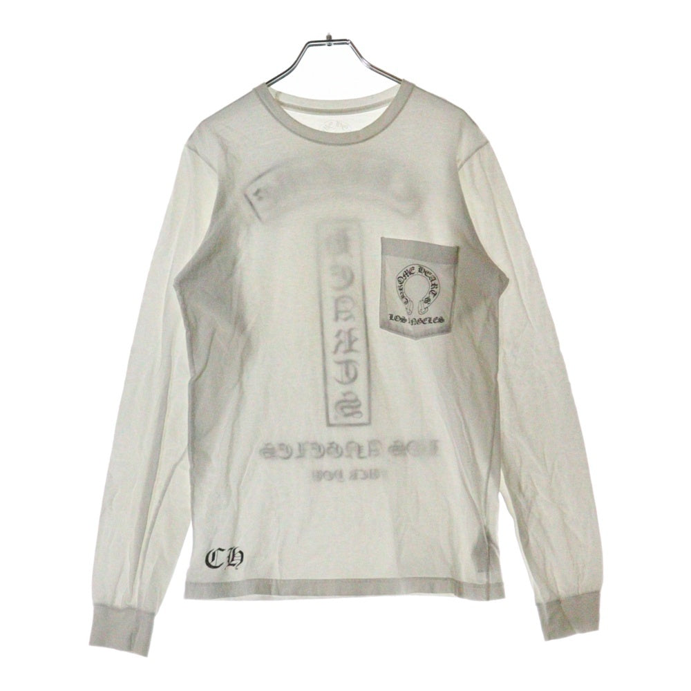CHROME HEARTS(クロムハーツ) ロサンゼルス限定 FUCK YOU ファックユー ホースシュー バッククロスロゴ 長袖Tシャツ ロンT ロングスリーブカットソー ホワイト