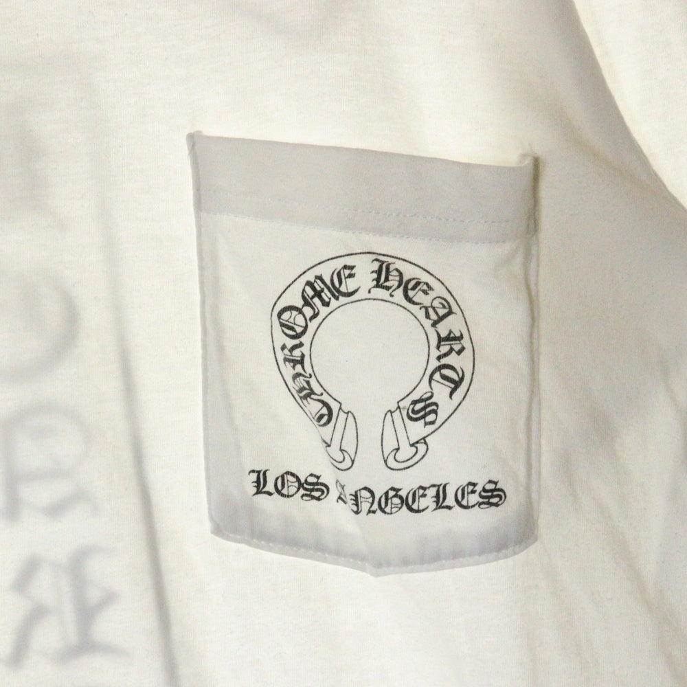 CHROME HEARTS(クロムハーツ) ロサンゼルス限定 FUCK YOU ファックユー ホースシュー バッククロスロゴ 長袖Tシャツ ロンT ロングスリーブカットソー ホワイト