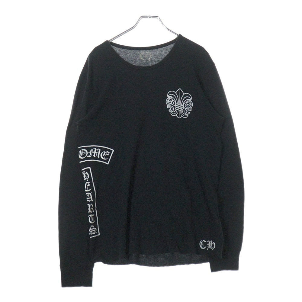 CHROME HEARTS(クロムハーツ) BSフロア アーチロゴ プリントサーマル長袖Tシャツ ロンT カットソー ブラック