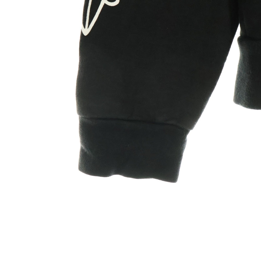 CHROME HEARTS(クロムハーツ) SWTSHRT PLVR プルオーバーパーカー 袖フローラルホースシュープリント スウェットプルオーバーパーカー ブラック