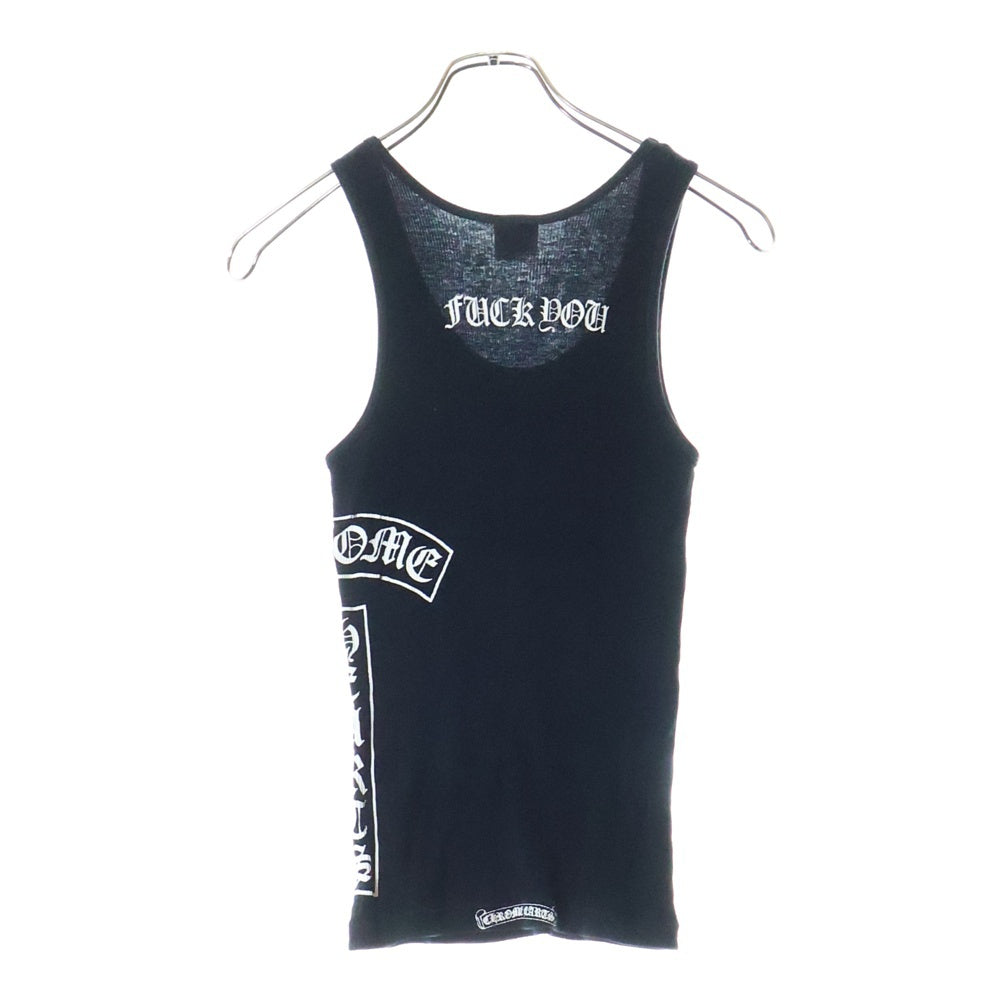 CHROME HEARTS(クロムハーツ) OLD FUCK YOU T BAR TANK TOP ファックユーTバープリント リブタンクトップ ノースリーブカットソー ブラック
