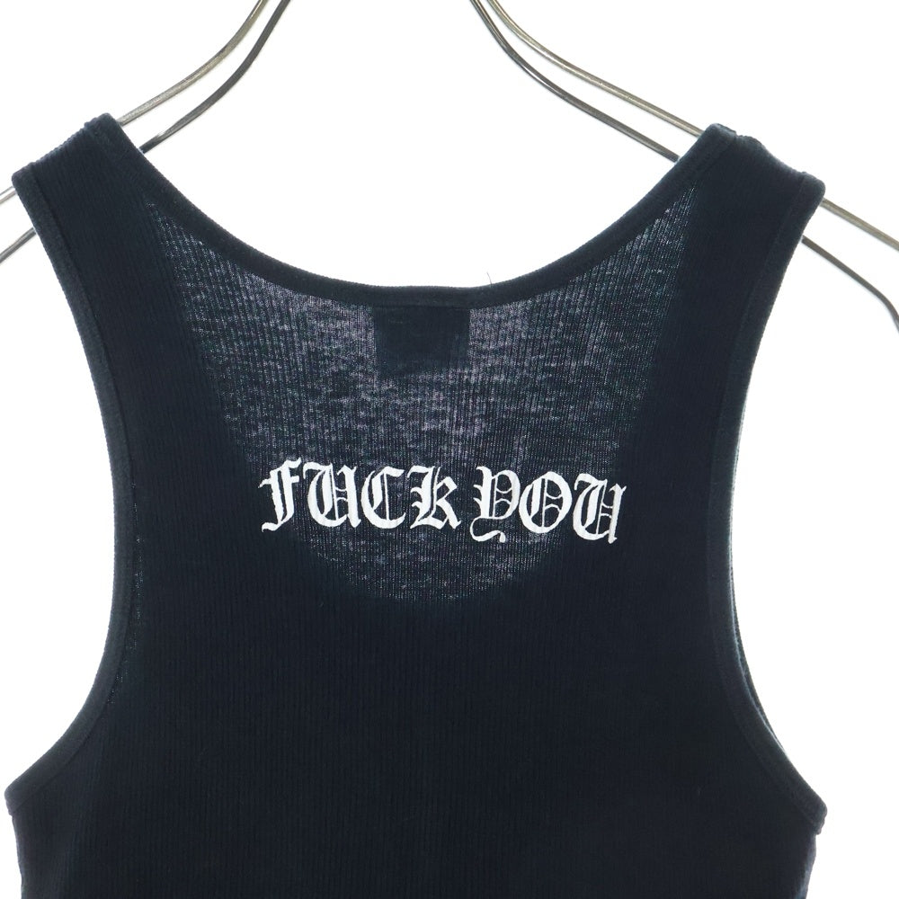 CHROME HEARTS(クロムハーツ) OLD FUCK YOU T BAR TANK TOP ファックユーTバープリント リブタンクトップ ノースリーブカットソー ブラック