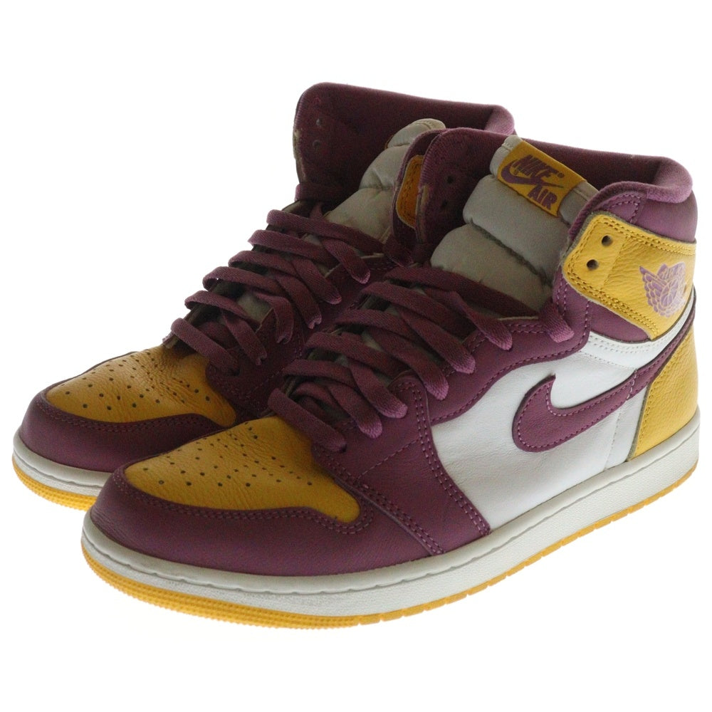 NIKE(ナイキ) AIR JORDAN 1 RETRO HIGH OG BROTHERHOOD エアジョーダン1 ブラザーフッド ハイカットスニーカー イエロー/パープル US9.5/27.5cm 555088-706