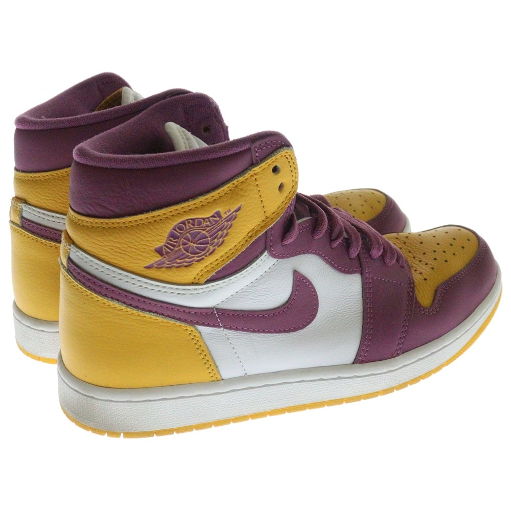NIKE(ナイキ) AIR JORDAN 1 RETRO HIGH OG BROTHERHOOD エアジョーダン1 ブラザーフッド ハイカットスニーカー イエロー/パープル US9.5/27.5cm 555088-706