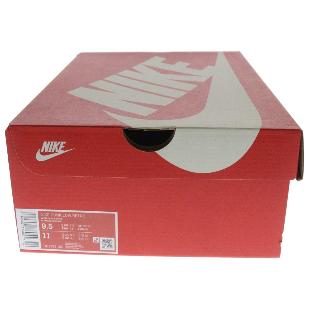 NIKE(ナイキ) DUNK LOW RETRO PANDA ダンク パンダ ダンク ローカットスニーカー ブラック/ホワイト US9.5/27.5cm DD1391-100