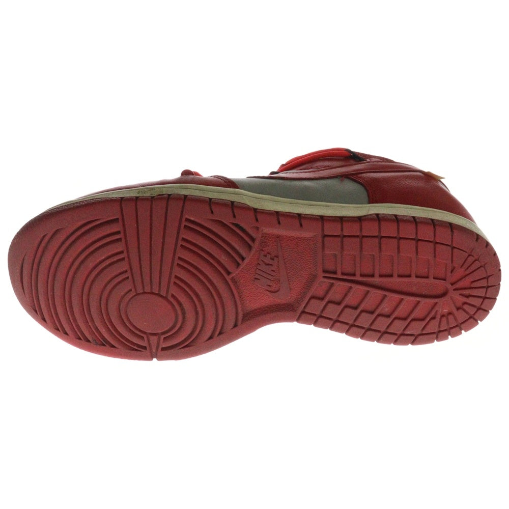 NIKE(ナイキ) ×OFF-WHITE DUNK LOW オフホワイト ダンク ローカットスニーカー レッド/グレー US9.5/27.5cm CT0856-600