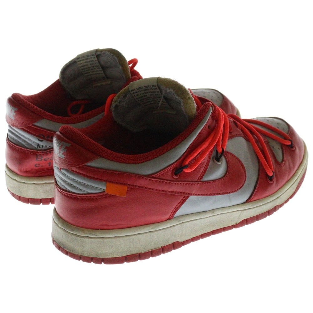 NIKE(ナイキ) ×OFF-WHITE DUNK LOW オフホワイト ダンク ローカットスニーカー レッド/グレー US9.5/27.5cm CT0856-600