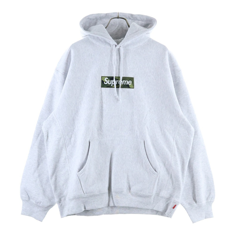 SUPREME(シュプリーム) 23AW Box Logo Hooded Sweatshirt カモフラ ボックスロゴフーディー プルオーバースウェットパーカー グレー