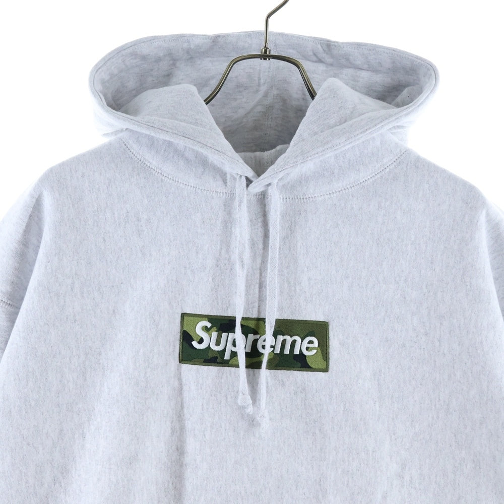 SUPREME(シュプリーム) 23AW Box Logo Hooded Sweatshirt カモフラ ボックスロゴフーディー プルオーバースウェットパーカー グレー
