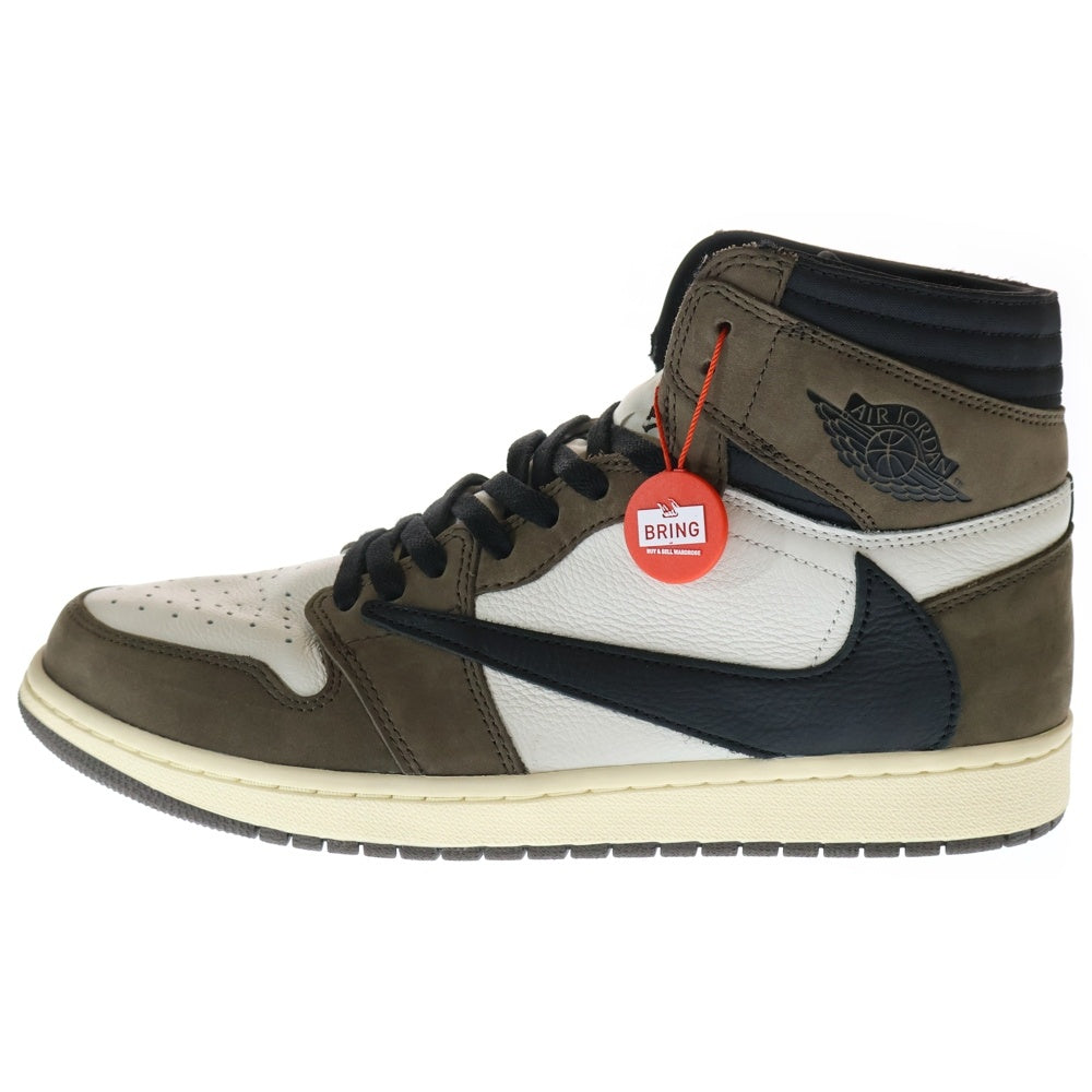 NIKE(ナイキ) ×TRAVIS SCOTT AIR JORDAN 1 RETRO HIGH OG TS SP CD4487-100 トラヴィススコット エアジョーダン1 ハイカットスニーカー ブラウン/ホワイト US12/30.0cm