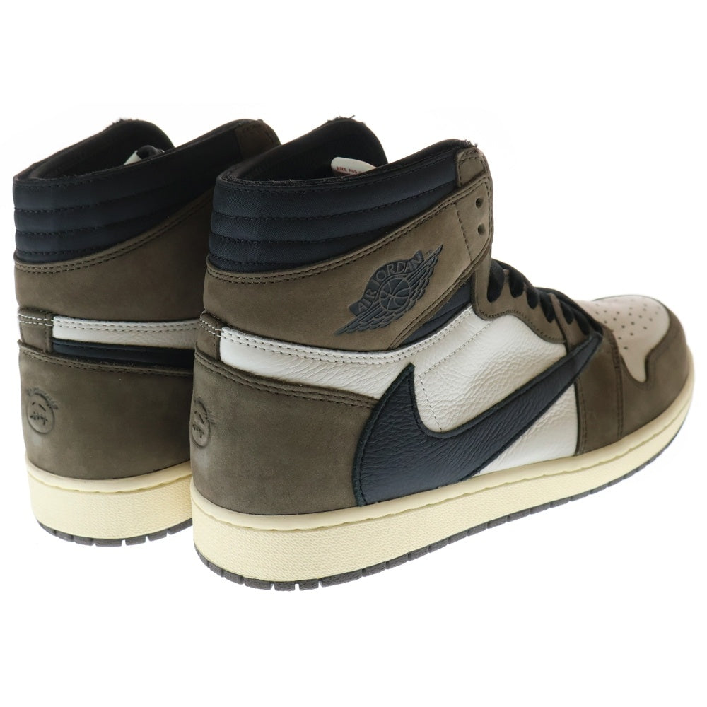 NIKE(ナイキ) ×TRAVIS SCOTT AIR JORDAN 1 RETRO HIGH OG TS SP CD4487-100 トラヴィススコット エアジョーダン1 ハイカットスニーカー ブラウン/ホワイト US12/30.0cm