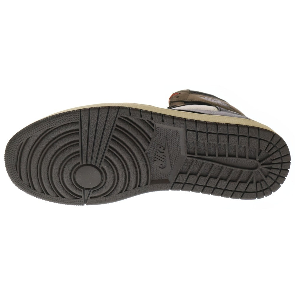 NIKE(ナイキ) ×TRAVIS SCOTT AIR JORDAN 1 RETRO HIGH OG TS SP CD4487-100 トラヴィススコット エアジョーダン1 ハイカットスニーカー ブラウン/ホワイト US12/30.0cm