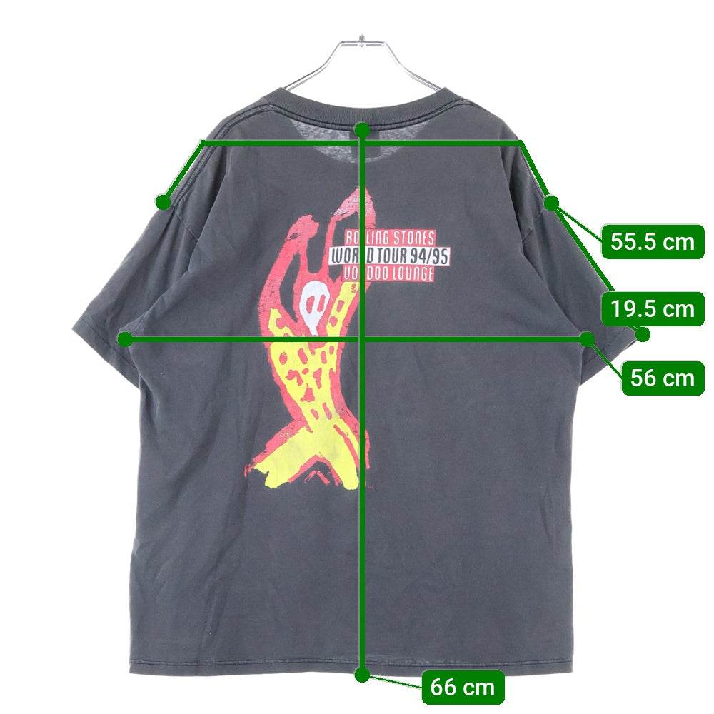VINTAGE(ヴィンテージ) 90s ROLLING STONES 1994 VOODOO LOUNGE WORLD TOUR ローリングストーンズ ヴードゥー・ラウンジ・ワールド・ツアー Tシャツ 半袖カットソー ブラック