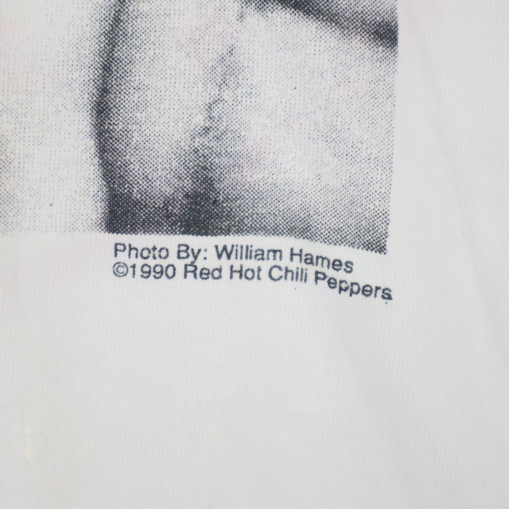 VINTAGE(ヴィンテージ) 90s RED HOT CHILI PEPPERS RHCP 1990 PORTRAIT WHITE ANVIL TEE レッドホットチリペッパーズ 両面プリント半袖Tシャツ カットソー ホワイト