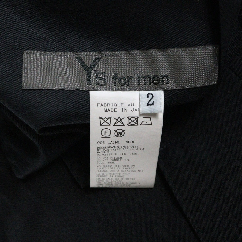 Y's for men(ワイズフォーメン) WOOL GABARDINE POCKET DETAIL PANTS ウールギャバジンパンツ スラックス ブラック MP-P03-100-2