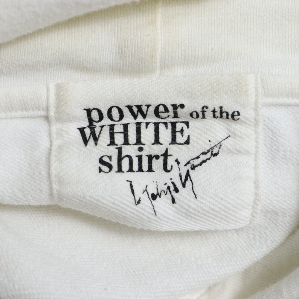Yohji Yamamoto(ヨウジヤマモト) 24AW POWER of The WHITE shirt HOODIE LONG SLEEVE T パワーオブザシャツ ロングスリーブ フーディー ホワイト PJ-T80-080-1