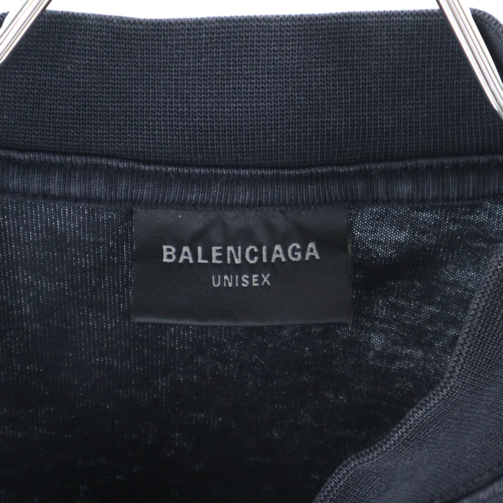 BALENCIAGA(バレンシアガ) 22AW Be different フロント刺繍 クルーネック 半袖Tシャツ カットソー ブラック 712398 TNVB3