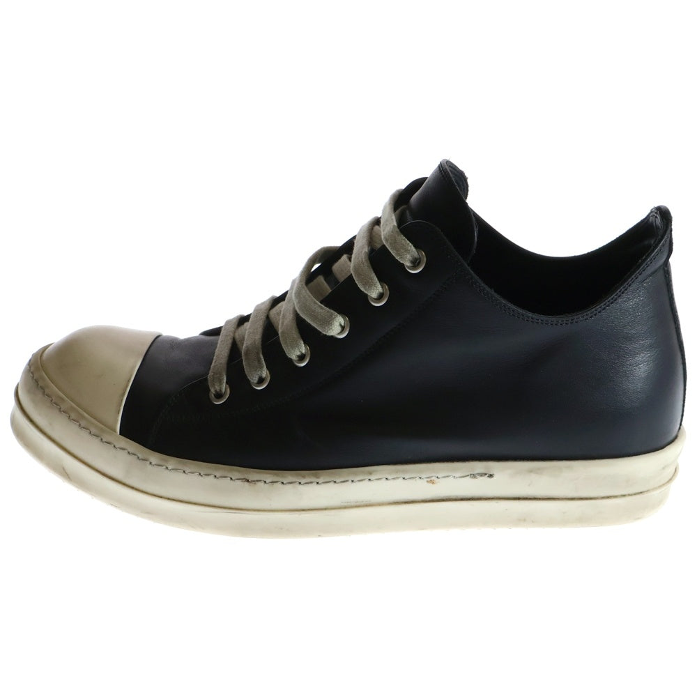 Rick Owens(リックオウエンス) 23SS LOW SNEAKS ラモーンズ レザーローカットスニーカー ブラック RU01C4891