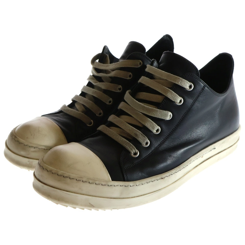 Rick Owens(リックオウエンス) 23SS LOW SNEAKS ラモーンズ レザーローカットスニーカー ブラック RU01C4891