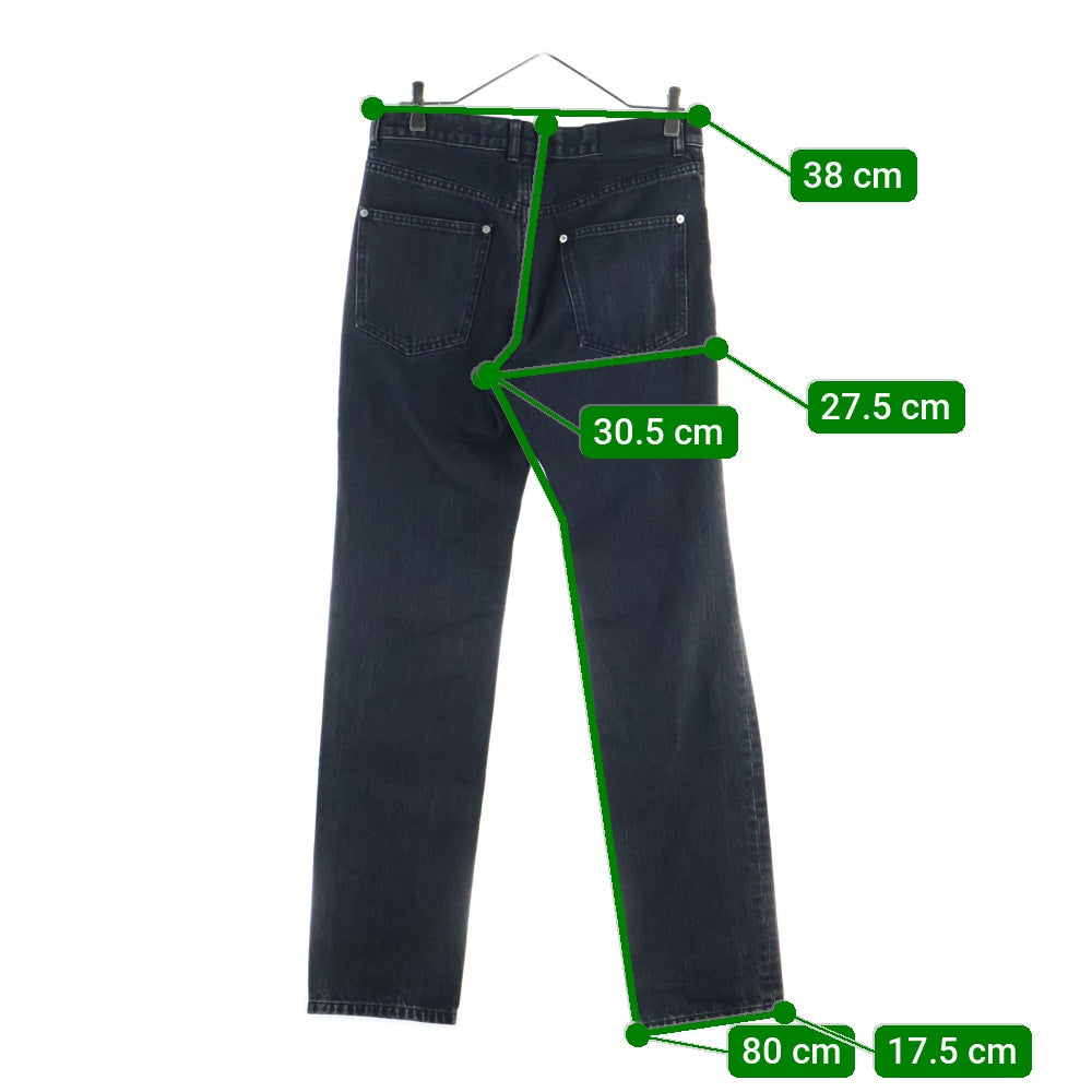 JOHN LAWRENCE SULLIVAN(ジョンローレンスサリバン) FRONT SIDE BELTED DENIM PANTS フロントサイド ベルテッドデニム ブラック 2B007-0320-34