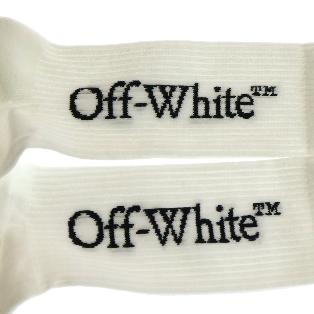 OFF-WHITE(オフホワイト) BIG LOGO BOOKISH MID CALF SOCKS ビッグロゴソックス ホワイト/ブラック OMRA085F23KNI0010110