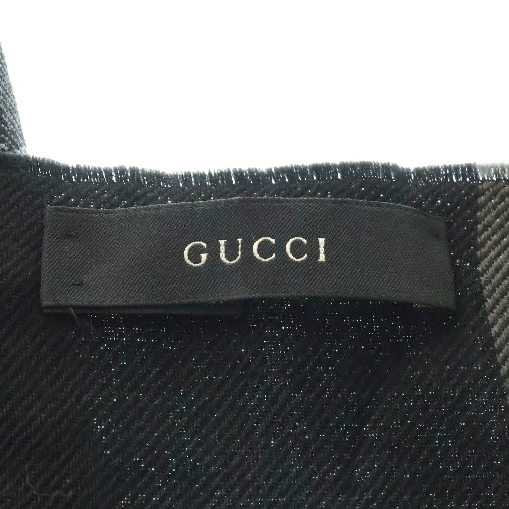 GUCCI(グッチ) GGジャガード 総柄 ウール マフラー ストール グレー