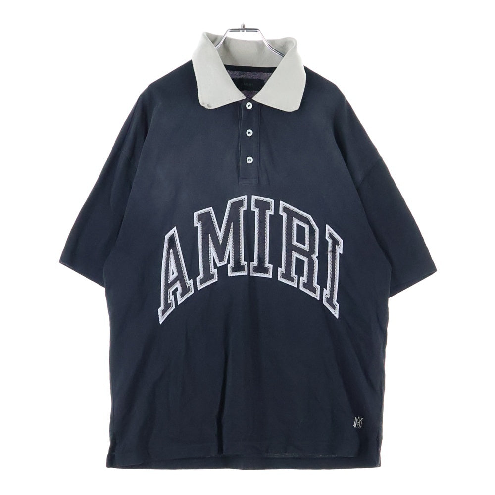 AMIRI(アミリ) フロントロゴ 半袖 ポロシャツ ブラック