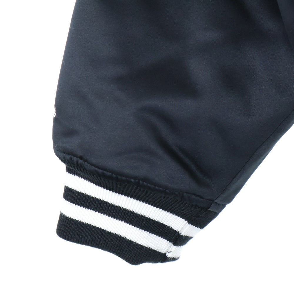 SUPREME(シュプリーム) 24AW ×Mitchell & Ness ミッチェルネス Varsity Jacket サテン バーシティー ジャケット ブラック