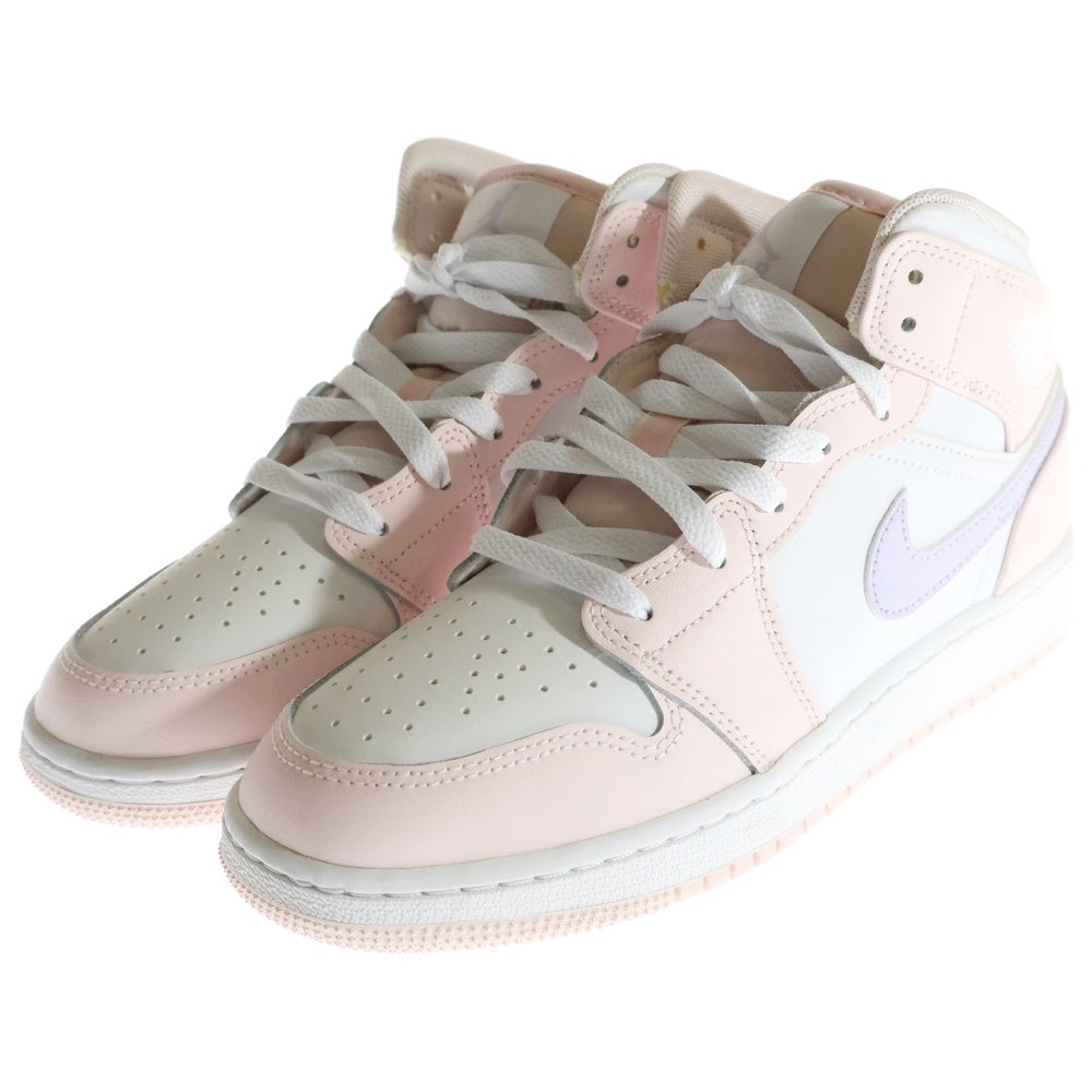 NIKE(ナイキ) GS Air Jordan 1 Mid エアジョーダン1 ミッドカットスニーカー ピンク/ホワイト 5Y/23.5cm FD8780-601 レディース