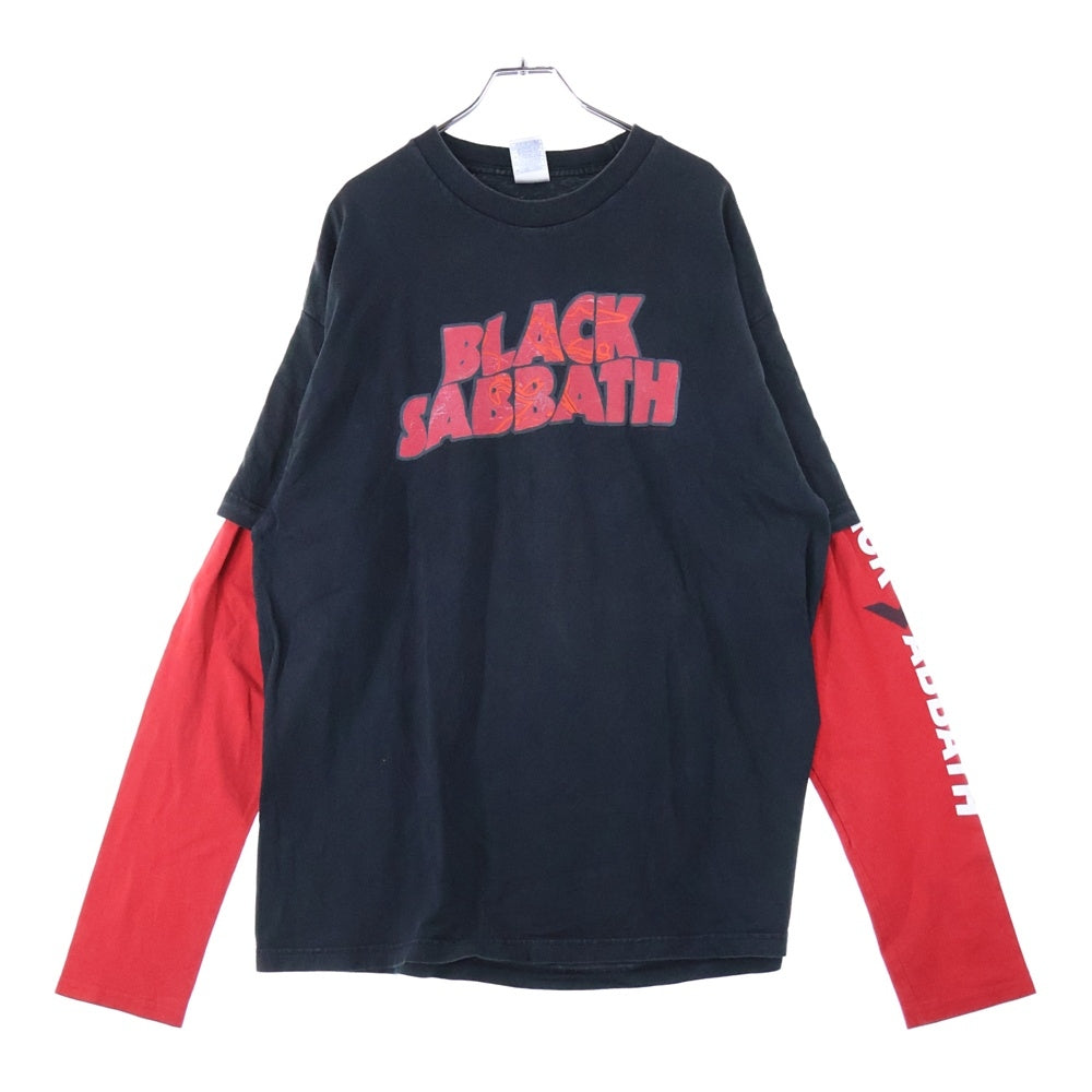 VINTAGE(ヴィンテージ) 00S BLACK SABBATH ブラックサバス レイヤード 長袖Tシャツカットソー ブラック/レッド