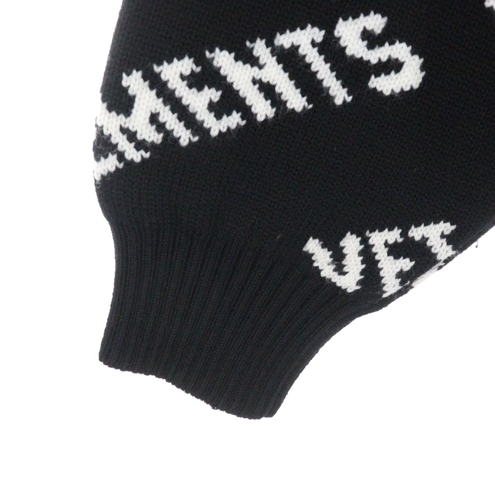 VETEMENTS(ヴェトモン) ロゴ総柄ニット ジャガード セーター ブラック UE54KN220X