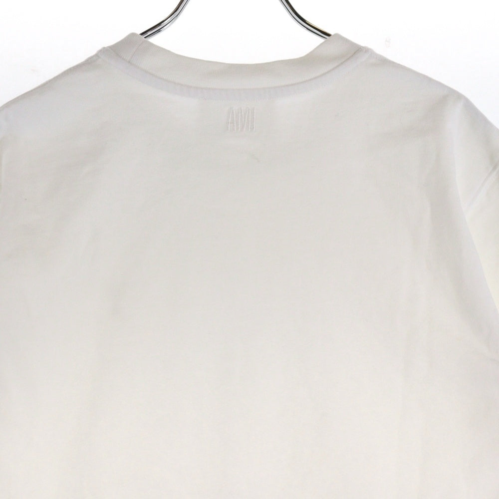 AMI Alexandre Mattiussi(アミアレクサンドルマテュッシ) ハート ロゴ クルーネック半袖Tシャツ カットソー ホワイト UTS022.726