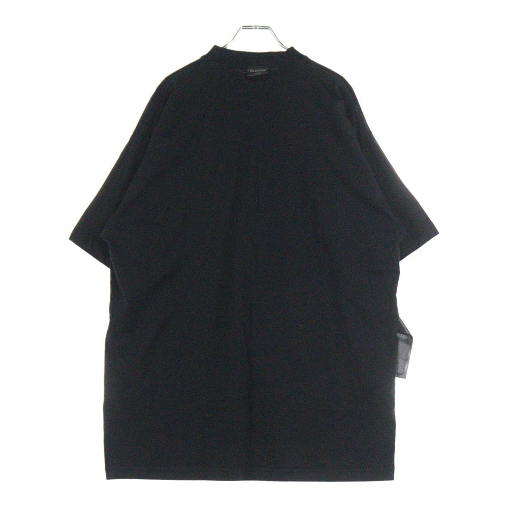 BALENCIAGA(バレンシアガ) INSIDE OUT T-SHIRT インサイドアウトロゴ オーバーサイズ クルーネック半袖Tシャツ 720198 TNVR5 ブラック