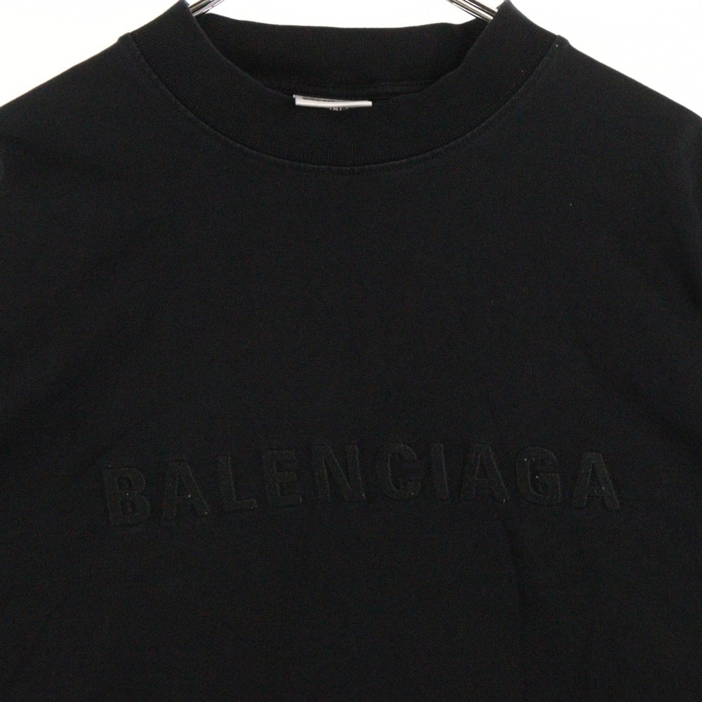 BALENCIAGA(バレンシアガ) INSIDE OUT T-SHIRT インサイドアウトロゴ オーバーサイズ クルーネック半袖Tシャツ 720198 TNVR5 ブラック