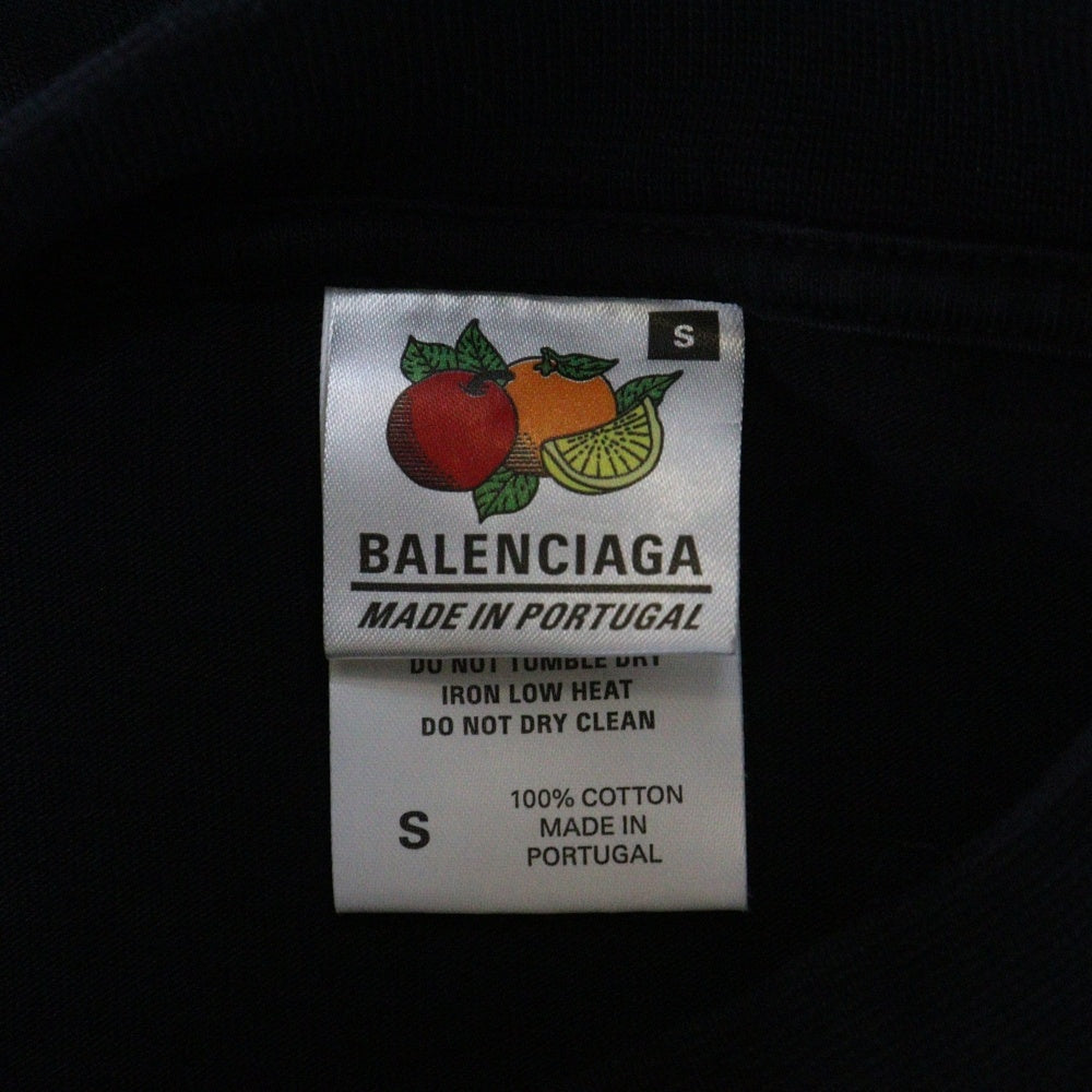 BALENCIAGA(バレンシアガ) INSIDE OUT T-SHIRT インサイドアウトロゴ オーバーサイズ クルーネック半袖Tシャツ 720198 TNVR5 ブラック
