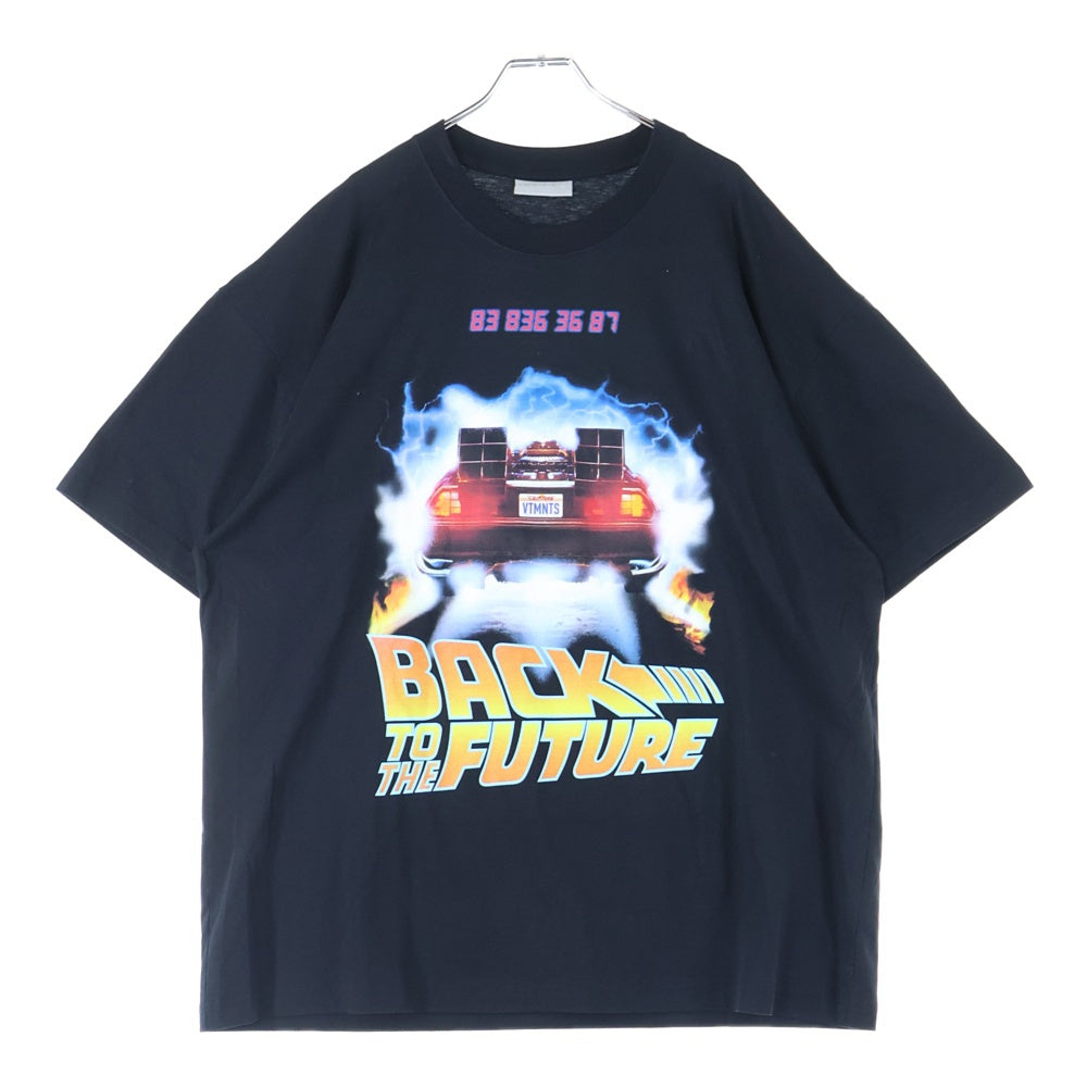 VETEMENTS(ヴェトモン) 22SS Back to the future バックトゥザフューチャーフロントロゴプリント 半袖Tシャツ カットソー VL14TR540B