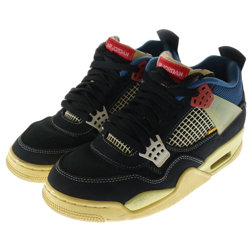 NIKE(ナイキ) ×UNION AIR JORDAN 4 OFF-NOIR DC9533-001 ユニオン エアジョーダン4 ローカットスニーカー ブラック/ブルー US7.5/25.5cm