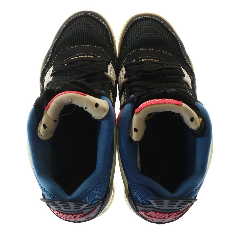 NIKE(ナイキ) ×UNION AIR JORDAN 4 OFF-NOIR DC9533-001 ユニオン エアジョーダン4 ローカットスニーカー ブラック/ブルー US7.5/25.5cm